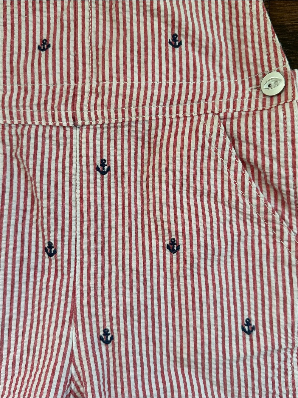 Ralph Lauren Baby seersucker nautical shorts overalls, size 18mo - Picture 4 of 6